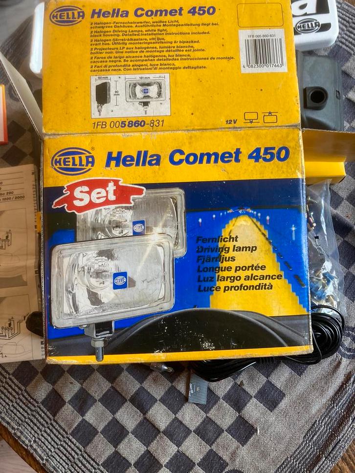 Oldtimer 1 set Hella verstralers comet  450 met covers, Auto-onderdelen, Verlichting, Nieuw, Ophalen of Verzenden