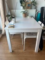 Witte uitschuifbare Ikea tafel, Huis en Inrichting, Tafels | Eettafels, Ophalen, 50 tot 100 cm, Zo goed als nieuw, 150 tot 200 cm