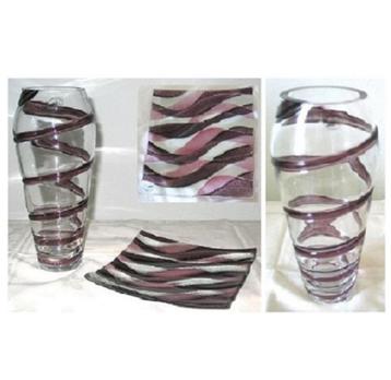 Vaas met schaal set roze golf van DT beschikbaar voor biedingen