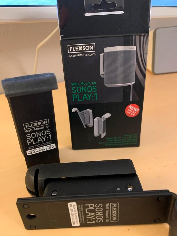 Sonos One muurbeugels zwart (2 stuks) - Flexson, Audio, Tv en Foto, Televisie-accessoires, Nieuw, Ophalen of Verzenden