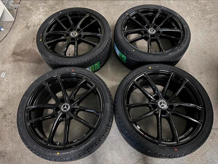 19 inch 5x112 Mercedes A45s CLA45s C43 velgen met banden, Auto-onderdelen, Banden en Velgen, Banden en Velgen, Zomerbanden, 19 inch