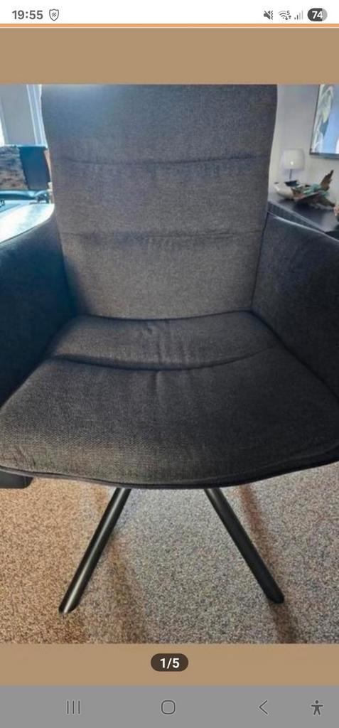 draai eetkamerstoel Pronto  set van 2 stoelen, Huis en Inrichting, Stoelen, Zo goed als nieuw, Grijs, Ophalen of Verzenden