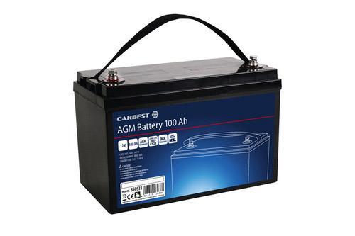 AGM 100Ah accu (bus-) camper – Carbest huishoudaccu 12V, Caravans en Kamperen, Camper-accessoires, Nieuw, Ophalen