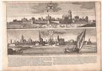Gezichten op Bolsward en Dokkum door Bouttats / Peeters 1674, Antiek en Kunst, Ophalen of Verzenden