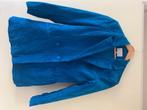 Ocean blue rib fluweel jas, Blauw, Ophalen of Verzenden, Zo goed als nieuw, Maat 36 (S)