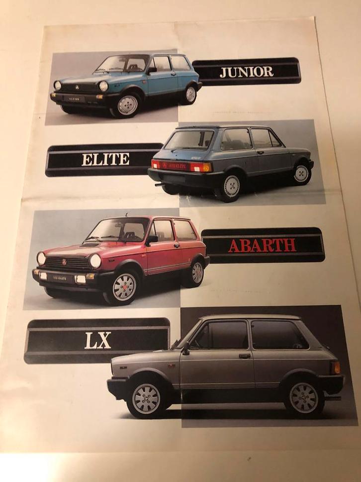 Brochure Autobianchi A112 -JUNIOR - ELITE - ABARTH - LX, Boeken, Auto's | Folders en Tijdschriften, Gelezen, Overige merken, Ophalen of Verzenden