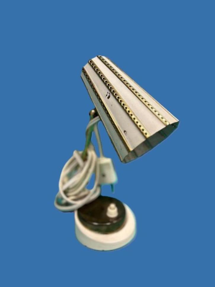 Vintage tafellamp, Huis en Inrichting, Lampen | Tafellampen, Gebruikt, Minder dan 50 cm, Glas, Metaal, Ophalen