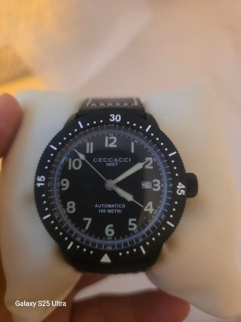 Horloge merk ceccacci, Overige merken, Leer, Staal, Polshorloge