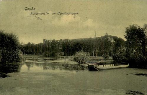 Gouda - Burgemeester van IJzendoornpark, Verzamelen, Ansichtkaarten | Nederland, Gelopen, Zuid-Holland, Voor 1920, Ophalen of Verzenden