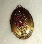 kettinghanger vintage locket met rode diamantjes, Overige materialen, Nieuw, Ophalen of Verzenden, Rood
