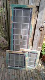 Glas in lood ramen 3x, Ophalen, Gevelraam of Ruit, Gebruikt, 80 tot 120 cm