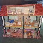 Vintage Houten Poppenhuis met Meubels & Poppen, Ophalen of Verzenden