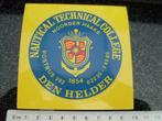 sticker nautical technical college den helder noorder haaks, Verzamelen, Stickers, Verzenden, Zo goed als nieuw, Bedrijf of Vereniging