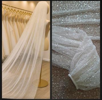 Super glitter Bruidssluier, met glitter, kralen & parels beschikbaar voor biedingen