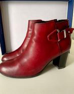 Bordeaux rode leren laarsjes maat 3,5, Verzenden, Zo goed als nieuw, Rood