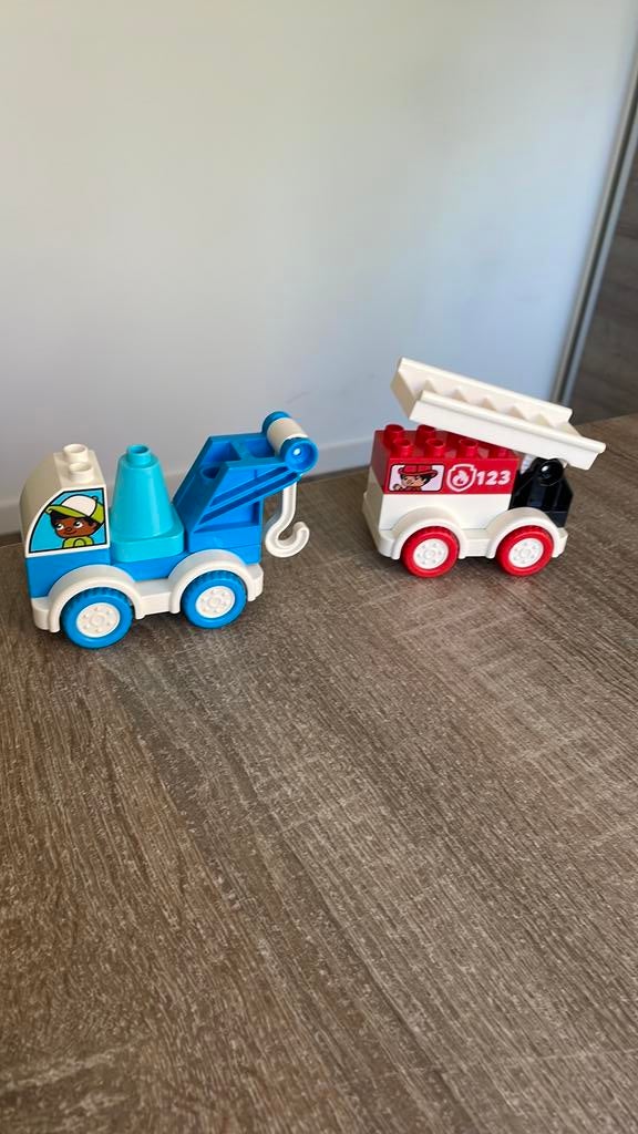 2 Duplo Auto’s Takel en Brandweer!!, Kinderen en Baby's, Speelgoed | Duplo en Lego, Ophalen of Verzenden, Zo goed als nieuw, Duplo