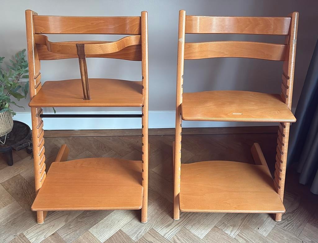 Stokke Tripp Trapp kinderstoelen (2 stuks), Ophalen, Gebruikt, Meegroeistoel, Aanschuifbaar
