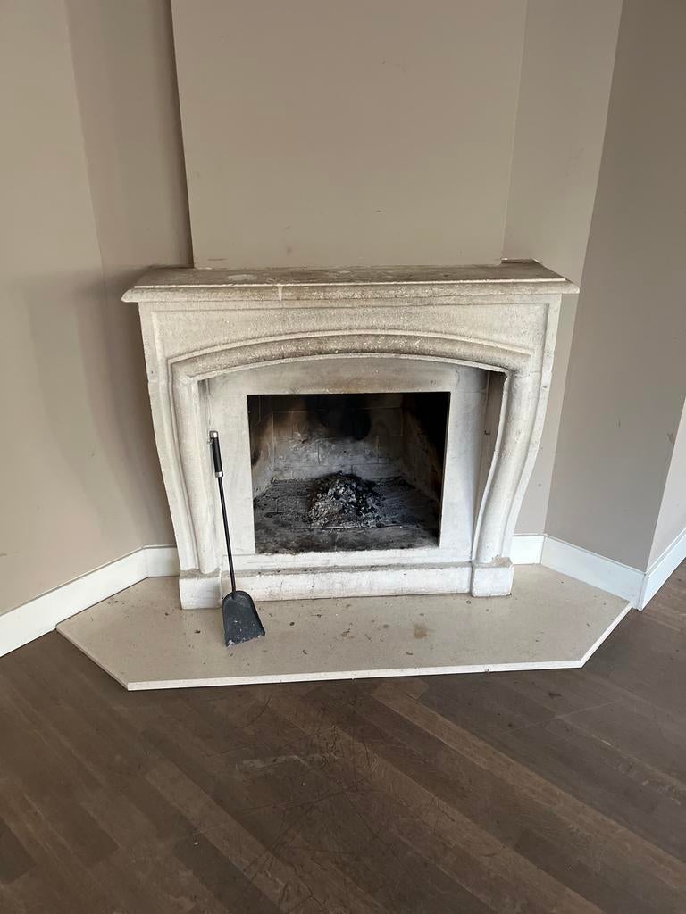Klassieke zandstenen schouw / open haard, Ophalen, Gebruikt, Inbouwhaard, Houthaard