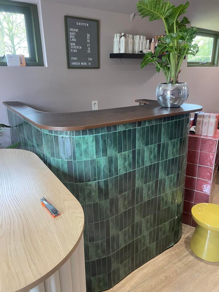 Kapsalon balie met groene tegeltjes, Ophalen of Verzenden, Gebruikt