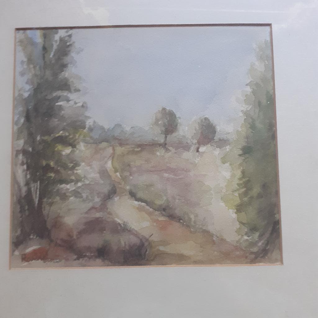 Veluws landschap - aquarel - gesigneerd., Antiek en Kunst, Kunst | Schilderijen | Klassiek, Ophalen of Verzenden