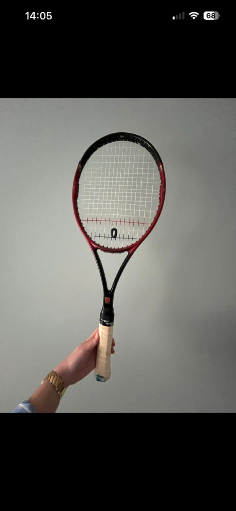 Rood Wilson tennisracket, Sport en Fitness, Tennis, Ophalen, Gebruikt, Racket, Wilson