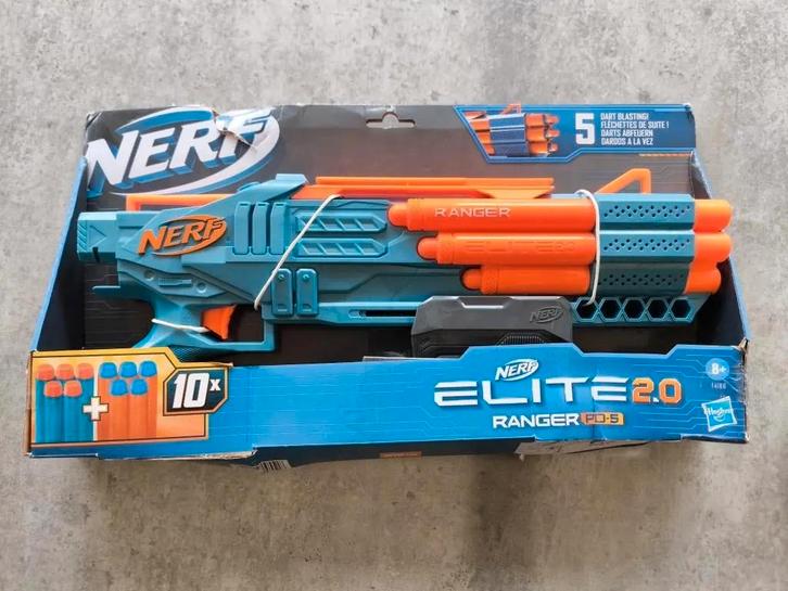 NERF Elite 2.0 Ranger PD-5-blaster, 5-loops blaster, 10 Nerf, Kinderen en Baby's, Speelgoed | Buiten | Actiespeelgoed, Nieuw, Ophalen of Verzenden