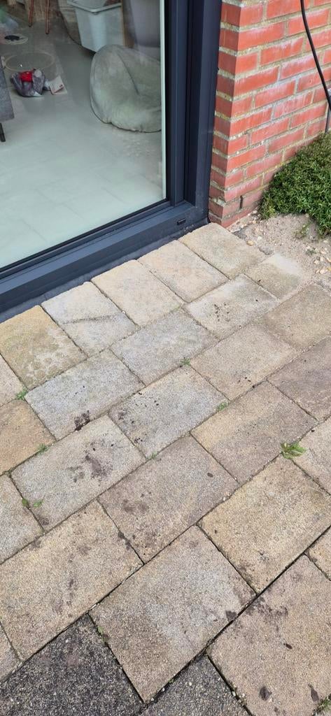 Terras bestrating circa 35 m2, Tuin en Terras, Tegels en Klinkers, Ophalen, Gebruikt, Beton, Klinkers