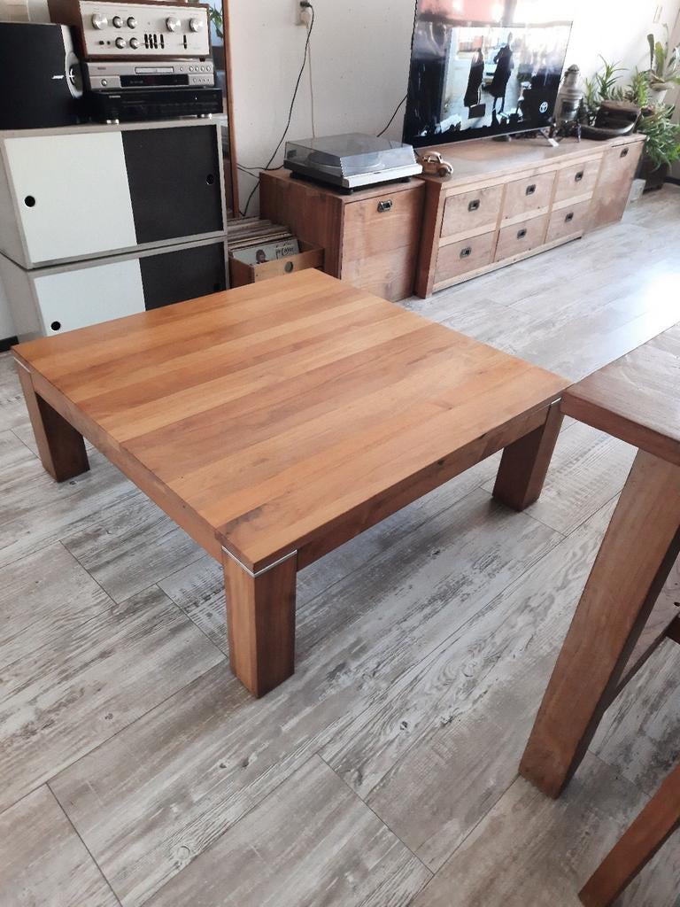 Massief Walnoten, Loods5 salontafel, Huis en Inrichting, Tafels | Salontafels, Ophalen, 50 tot 100 cm, 50 tot 100 cm, Zo goed als nieuw