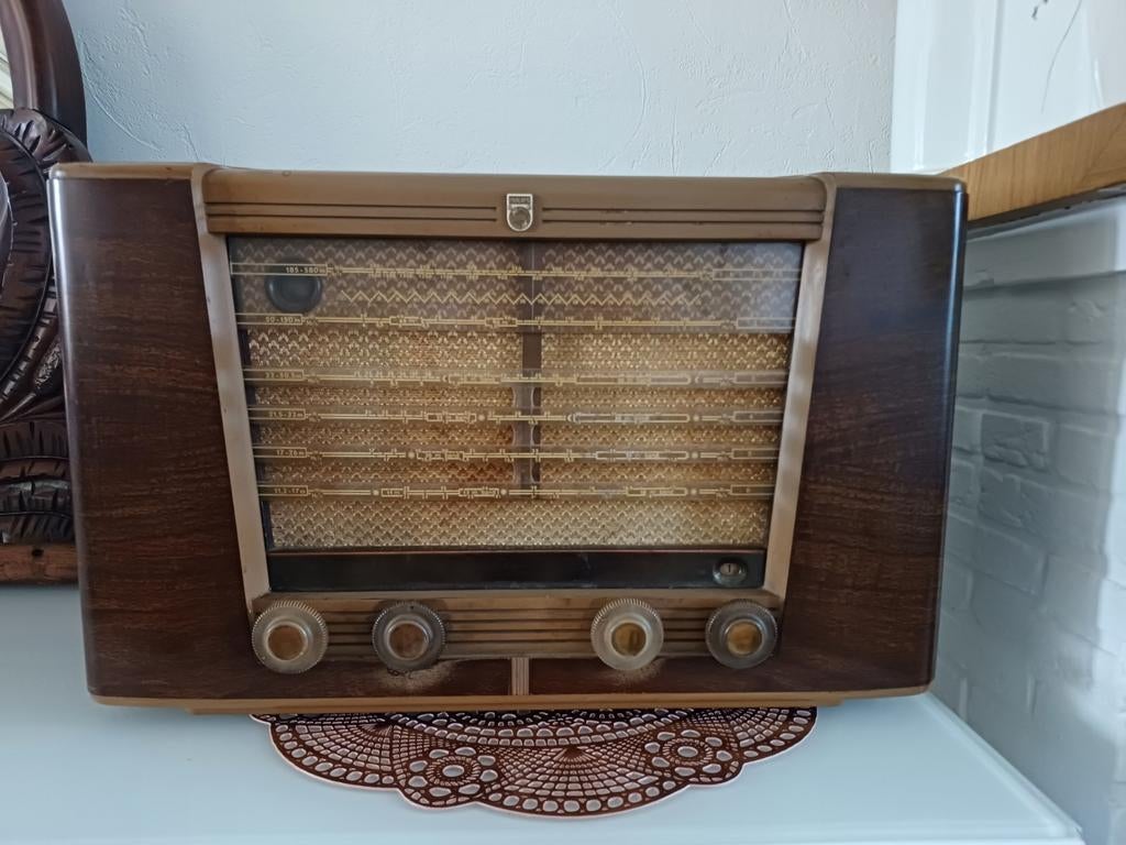 Vintage Philips buizenradio - Jaren '50 design, Audio, Tv en Foto, Radio's, Ophalen, Gebruikt, Radio
