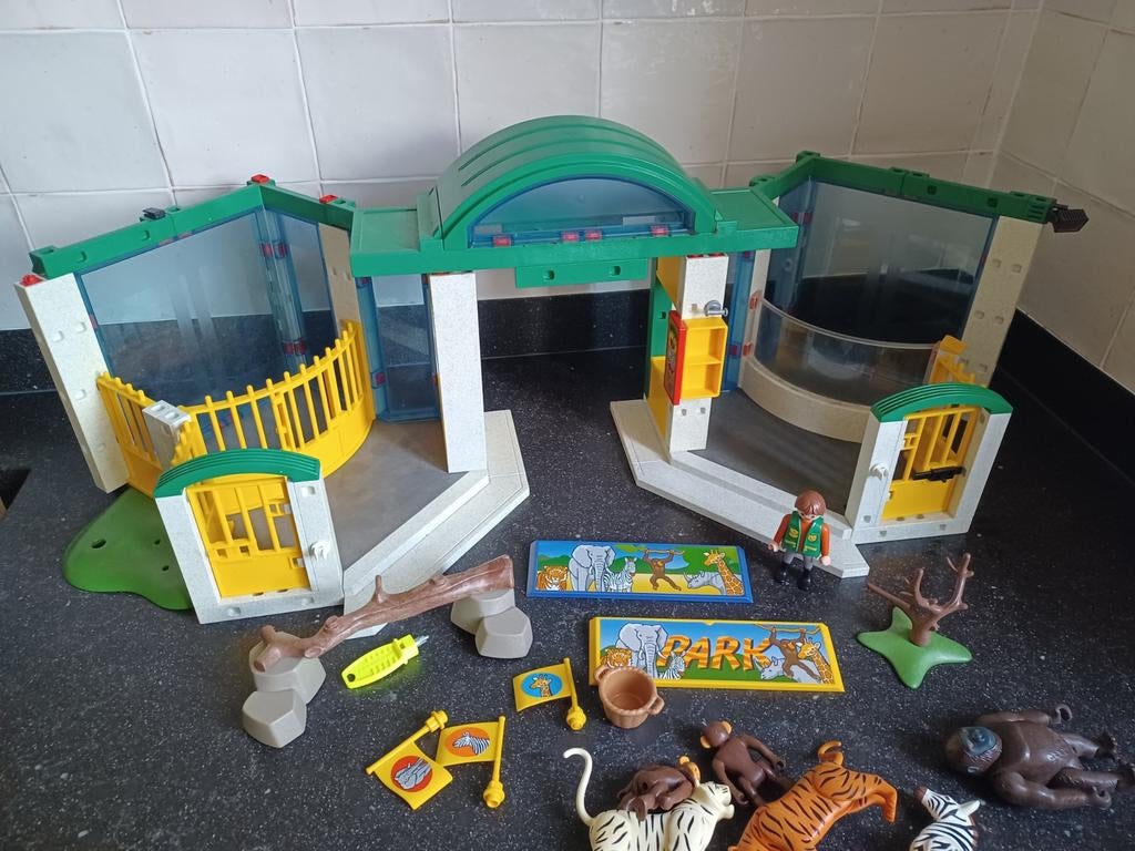 Playmobil onderdelen dierentuin met dieren, Ophalen of Verzenden, Gebruikt