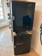 Zwarte serverkast met glazen deur 2 stuks, Ophalen, Zo goed als nieuw, Glas, Plaatstaal