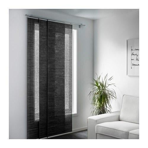 Ikea paneelgordijnen antraciet met zilveren rails (9x), Ophalen, 200 cm of meer, Nieuw, 200 cm of meer