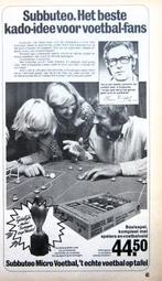 1 vintage advertenties reclames Subbuteo Micro Voetbal 1975, Ophalen of Verzenden, Gebruikt, Overige typen