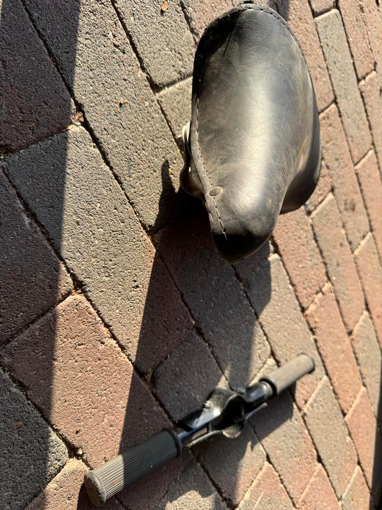 Kinderzitje stang herenfiets - Zadel en  voetsteunen, Ophalen of Verzenden, Gebruikt, 0 t/m 18 kg, Voorzitje