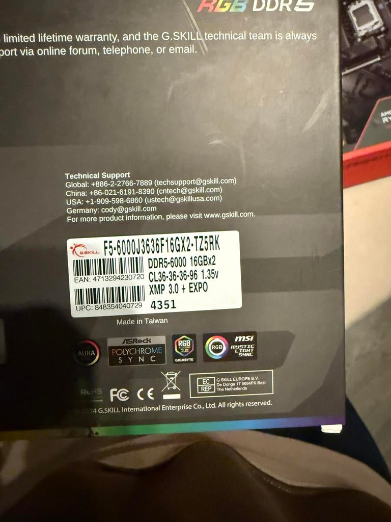 G.SKILL Trident Z5 RGB DDR5-6000 16GBx2 RAM Kit, Computers en Software, RAM geheugen, 32 GB, Nieuw, Ophalen of Verzenden, Desktop