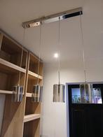 Eettafel lamp met 4 rookglas cilinders, Ophalen, Zo goed als nieuw, Glas, 75 cm of meer