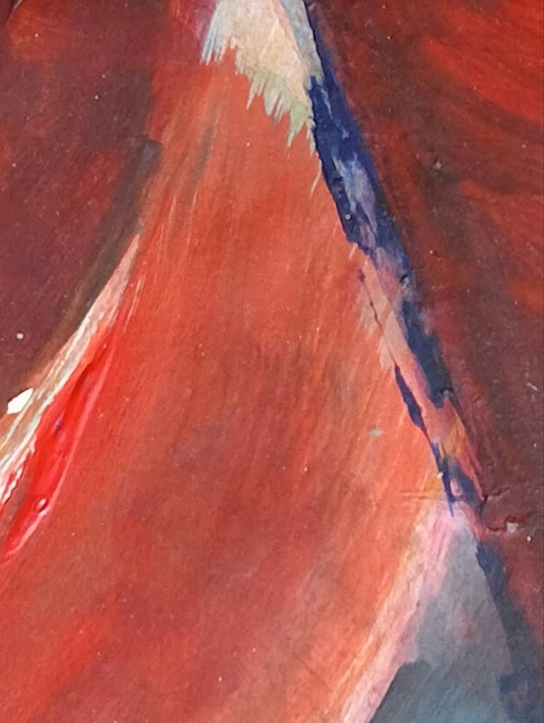 Modern Stilleven gouache olieverf op papier 20e eeuw, Ophalen of Verzenden