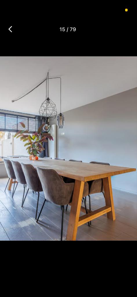 Eiken eettafel 3 meter bij 1 meter, Huis en Inrichting, Tafels | Eettafels, Ophalen, Gebruikt, 100 tot 150 cm, Eikenhout