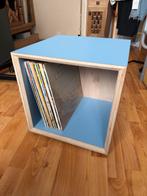 Stijlvol platenkastje - Blauw met berkenhout -Hand gemaakt!, Huis en Inrichting, Kasten | Overige, Ophalen, Zo goed als nieuw