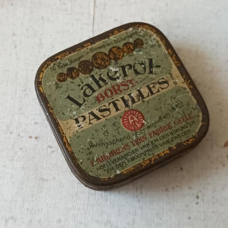Oud Lakerol Borst Pastilles Blikje - Antiek, Verzamelen, Blikken, Gebruikt, Overige, Ophalen of Verzenden