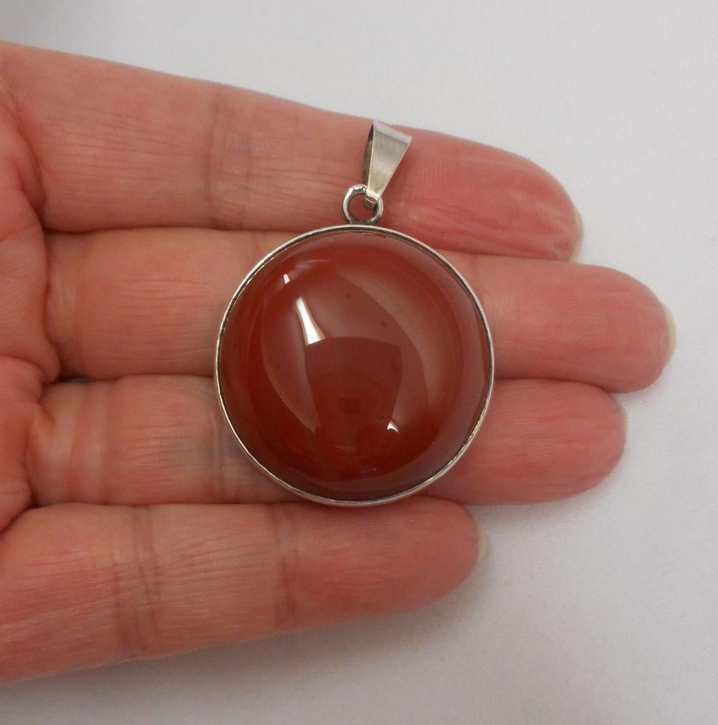 Zilveren hanger met grote steen nr.861