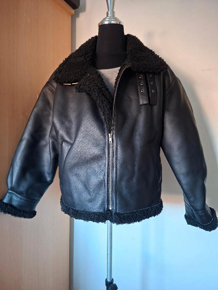 Miljuschka by Wehkamp Bikerjack Zwart Maat 46, Kleding | Dames, Jassen | Winter, Zo goed als nieuw, Maat 46/48 (XL) of groter