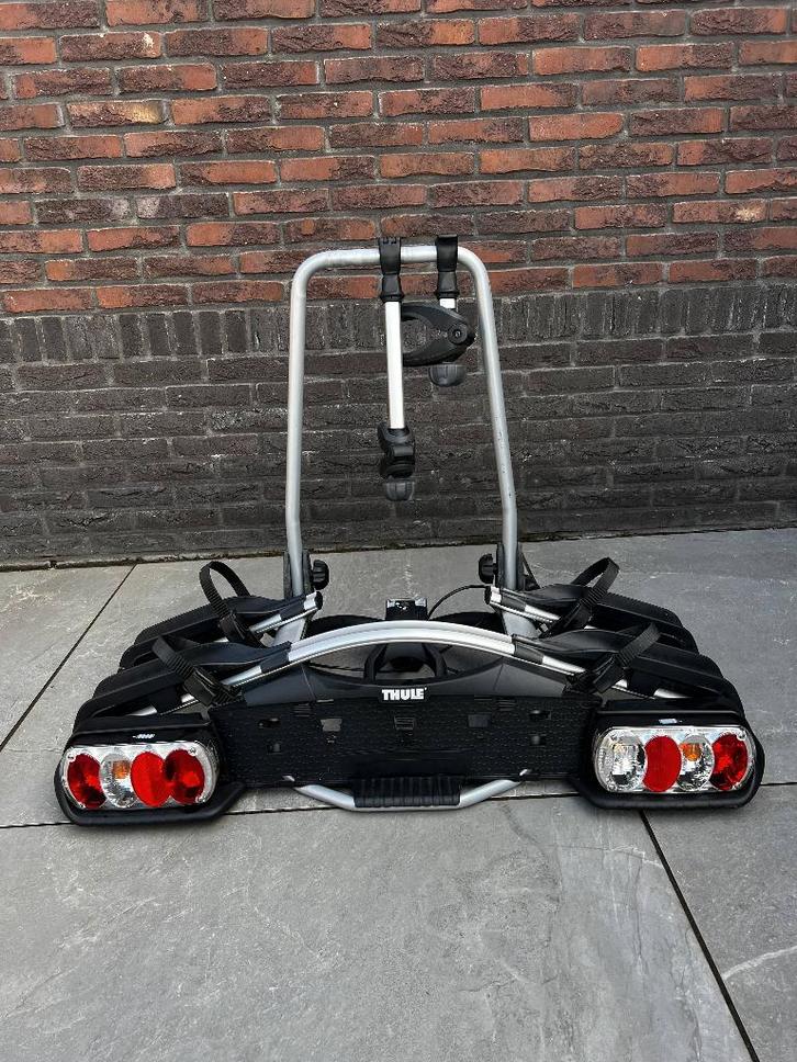 Thule EuroWay G2 fietsendrager, Auto diversen, Fietsendragers, Zo goed als nieuw, Trekhaakdrager, 2 fietsen, Brede banden, Elektrische fiets
