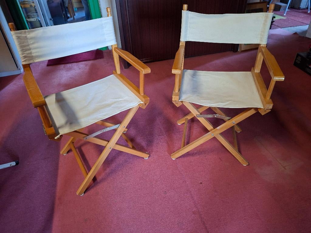 Regisseursstoel 2 stuks, Ophalen, Gebruikt, Twee, Wit