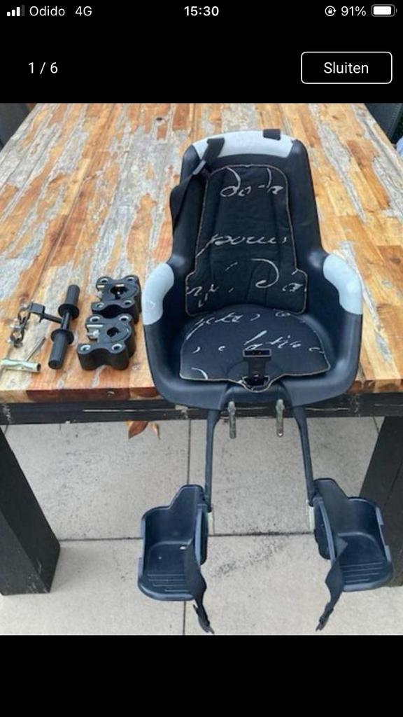 Fietsstoeltje voorzitje, Ophalen, Voorzitje, Bobike, Gebruikt