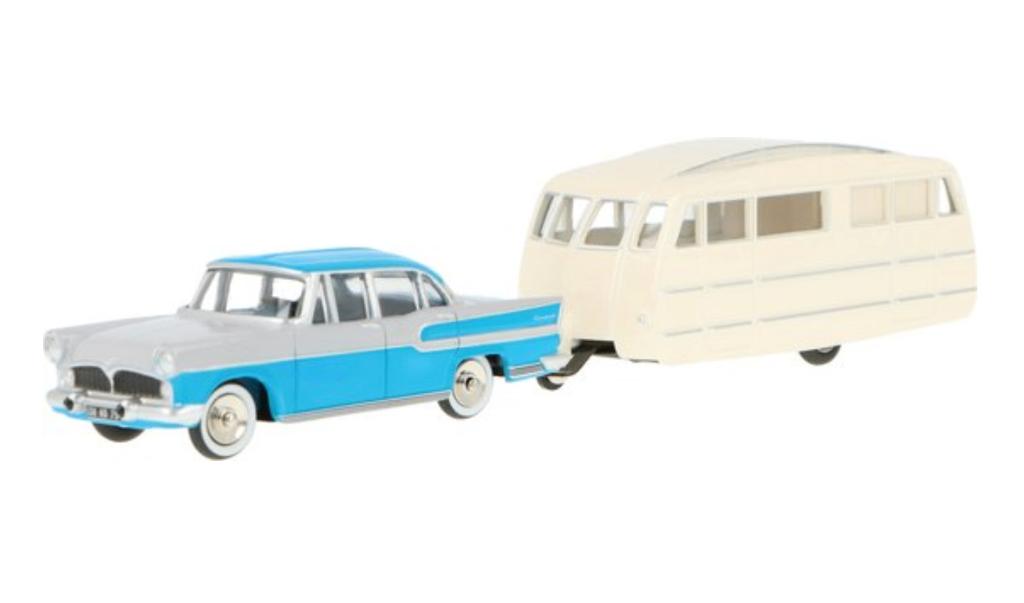 Simca Chambord blauw 1958 & caravan Henon 1/43 NOREV CL5712