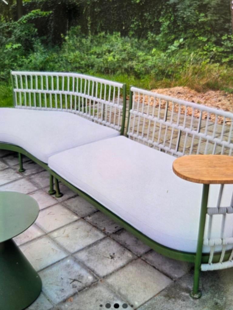 Design grote tuinbank met kussens, Tuin en Terras, Tuinbanken, Ophalen, Zo goed als nieuw, Metaal