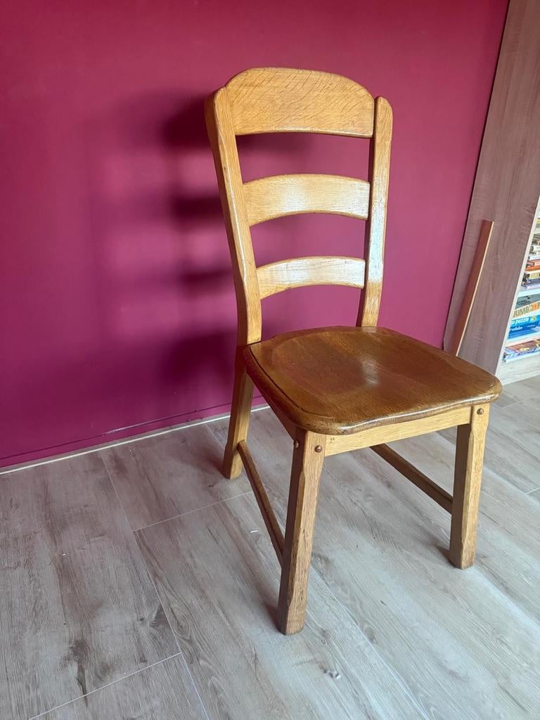 6 stevige eiken stoelen, Huis en Inrichting, Stoelen, Ophalen