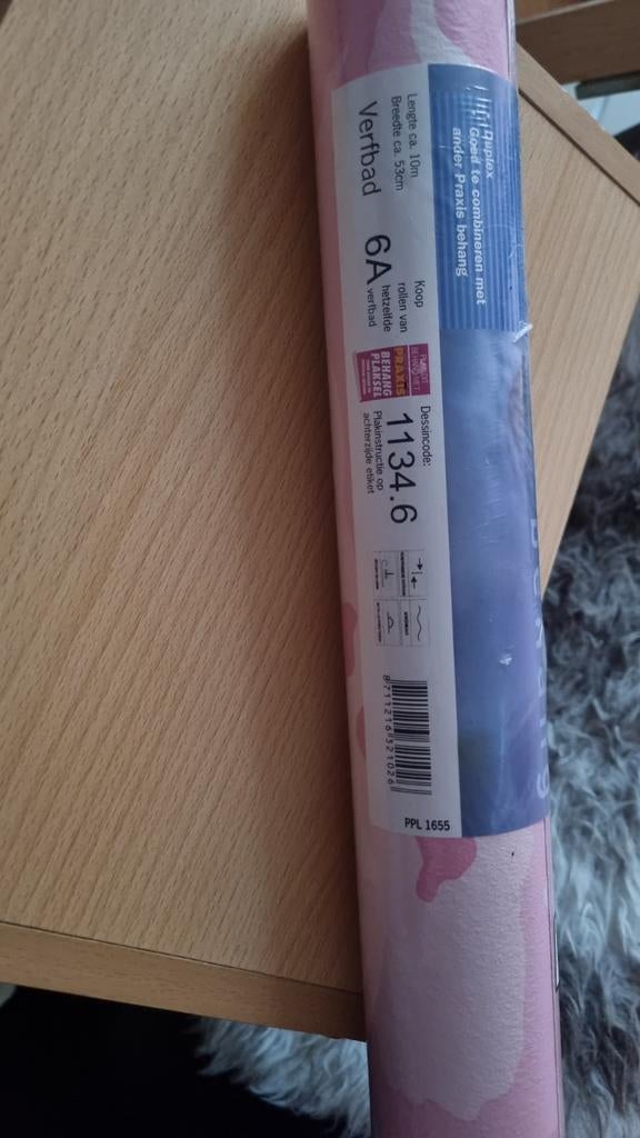 Papier behang roze kleur, Ophalen of Verzenden, Minder dan 10 m², Roze