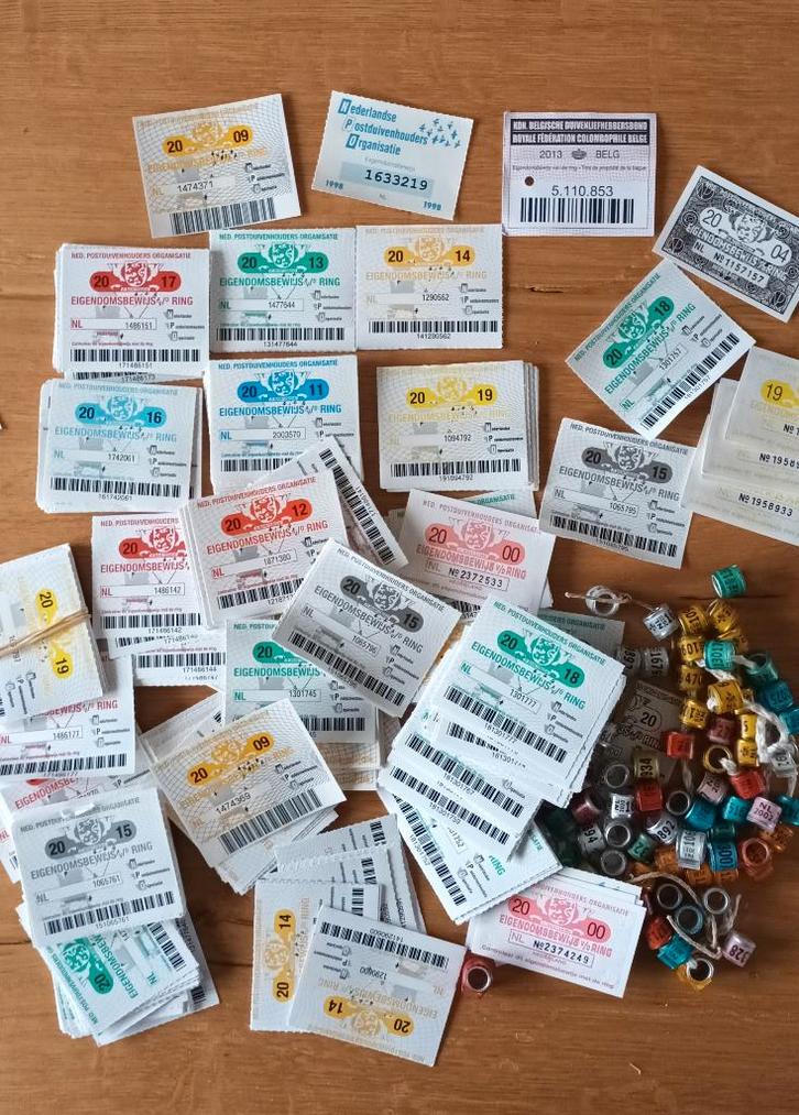 Eigendomsbewijs duivenringen N.P.O. België, postduiven, Dieren en Toebehoren, Vogels | Duiven, Postduif, Geslacht onbekend